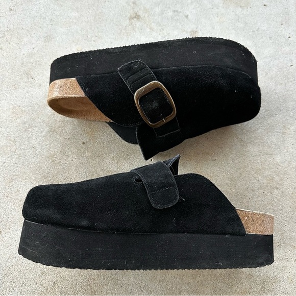 Cushionaire Granola 2 Suede Black Platform Clog Women’s Size 9 W - Picture 4 of 13